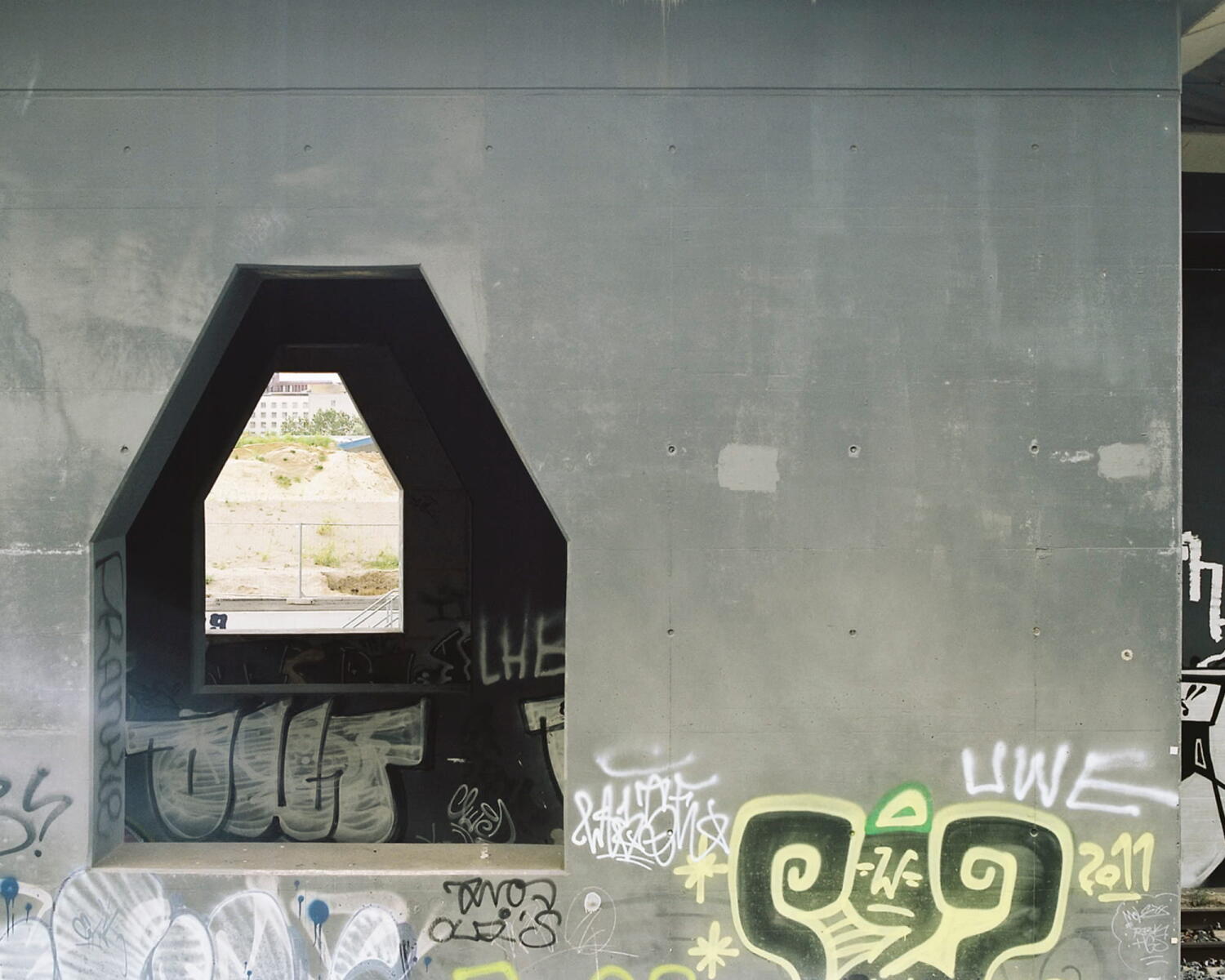 Bridge construction in a building site.
