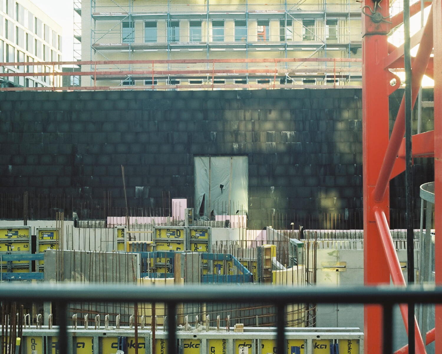 Reinforced concrete structures of a building.