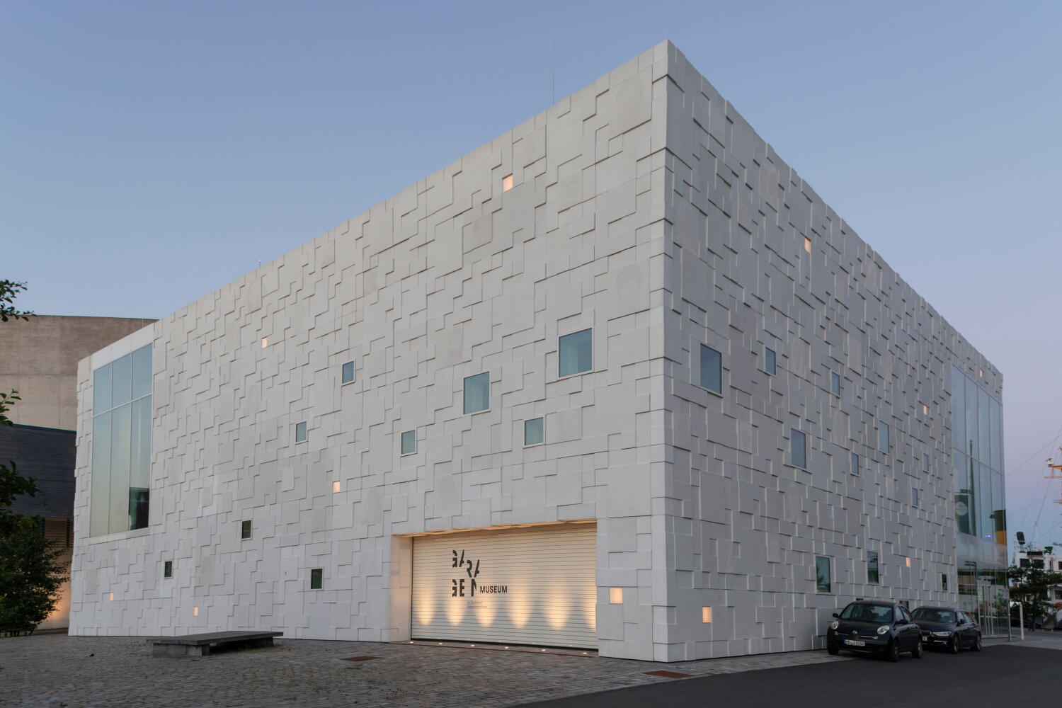 Angled view of the German Emigration Center by Andreas Heller Architects in Bremerhaven. 
