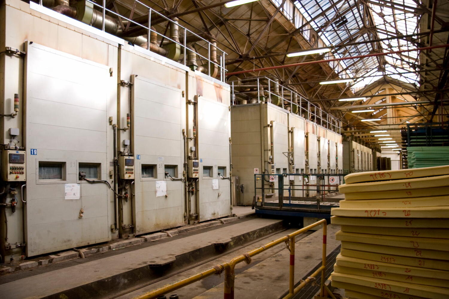 Incinerators at the Diab factory, which specializes in core materials for composite materials (sandwich technology) for industries such as marine, wind energy, and aviation.